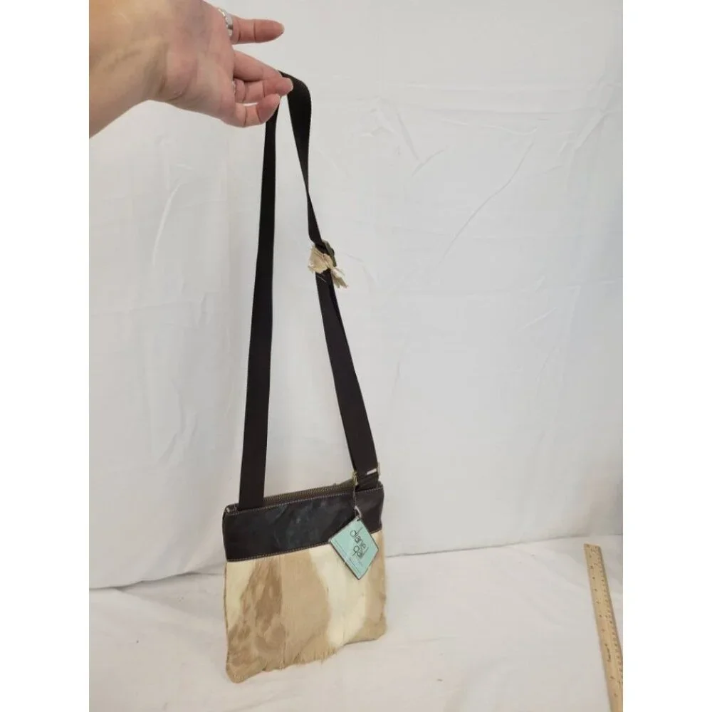 NWT Diane Gail LA Springbok‎ Fur, Leather Crossbody/Purse w/Dust Bag